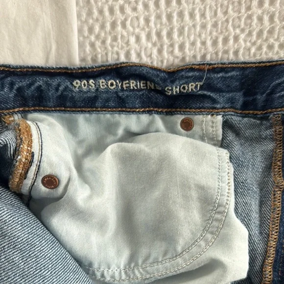 American Eagle Outfitters Blue Distressed Jean Shorts - Picture 4 of 4